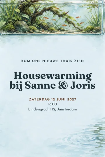 Uitnodiging met het ontwerp Ons waterwereldje