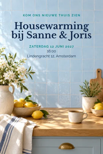 Uitnodiging met het ontwerp Keuken in huis