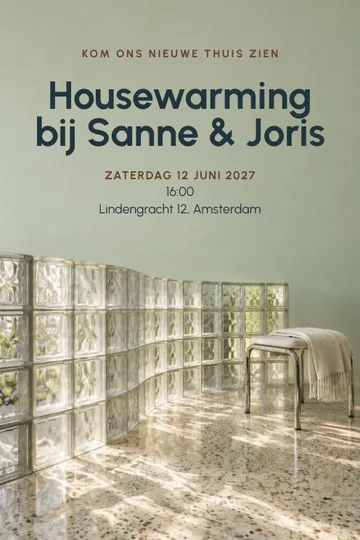 Uitnodiging met het ontwerp Licht door glas