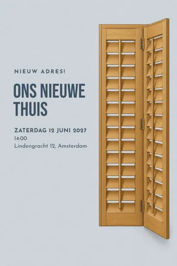 Uitnodiging met het ontwerp Licht door de luiken