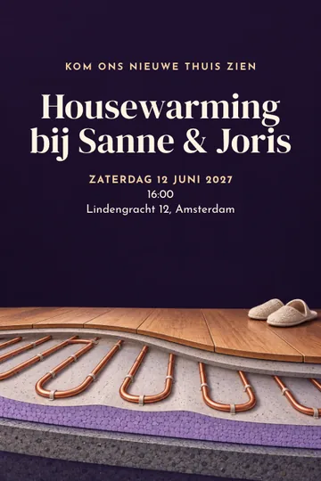 Uitnodiging met het ontwerp Warm onder onze voeten