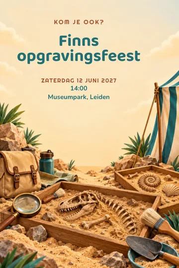 Uitnodiging met het ontwerp Archeologiegraafplaats