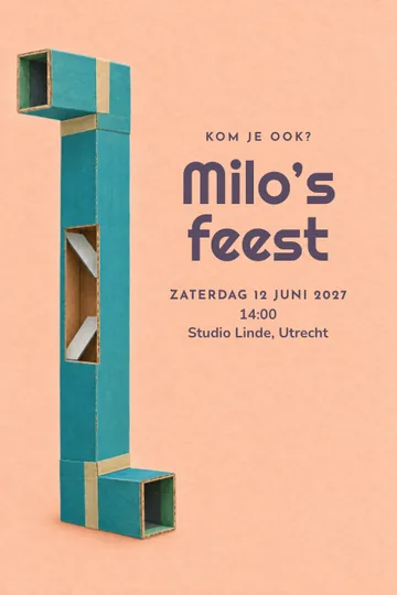 Uitnodiging met het ontwerp Kijk om de hoek