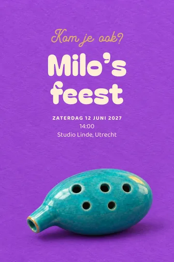 Uitnodiging met het ontwerp Ocarina-melodie