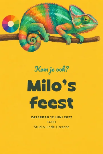 Uitnodiging met het ontwerp Kameleonkleuren