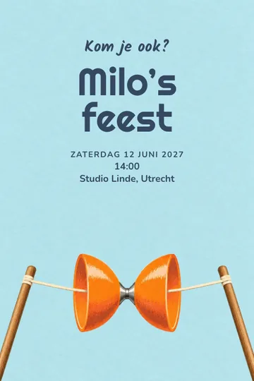Uitnodiging met het ontwerp Diabolofeest