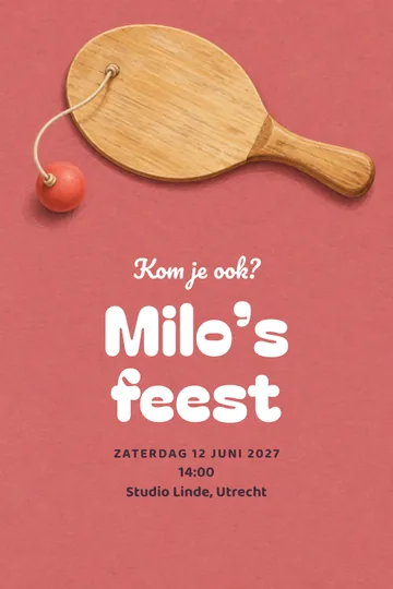 Uitnodiging met het ontwerp Tik en terug