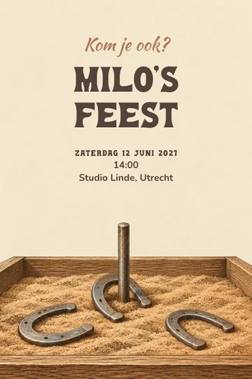 Uitnodiging met het ontwerp Hoefijzerfeest
