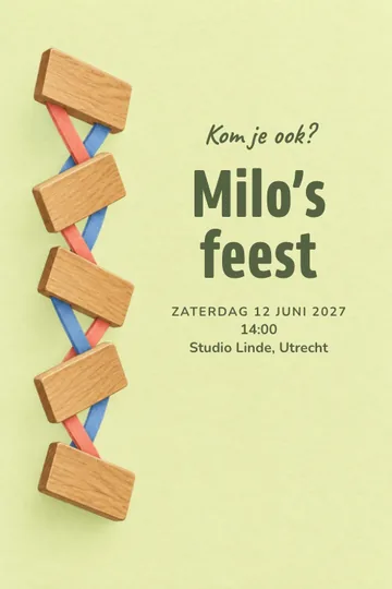 Uitnodiging met het ontwerp Tuimelplankjes