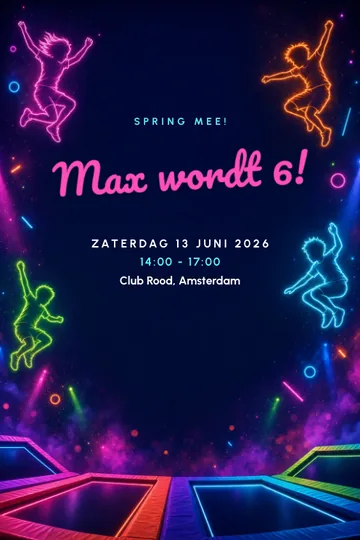 Uitnodiging met het ontwerp Springfeest