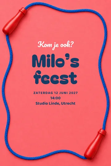 Uitnodiging met het ontwerp Springtouwfeest