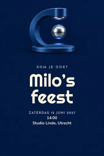 Uitnodiging met het ontwerp De zwevende bol