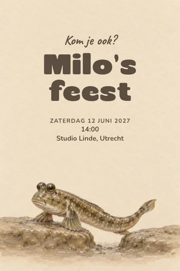 Uitnodiging met het ontwerp Kleine sprong