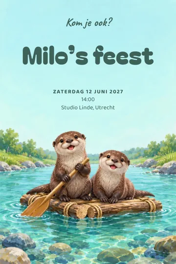 Uitnodiging met het ontwerp Ottervlot
