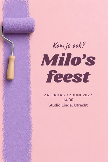 Uitnodiging met het ontwerp Kleurenrollen