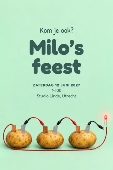 Uitnodiging met het ontwerp Kleine krachtcentrale