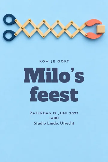 Uitnodiging met het ontwerp Reik naar avontuur