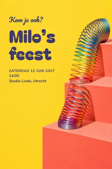Uitnodiging met het ontwerp Slinky-sprongen