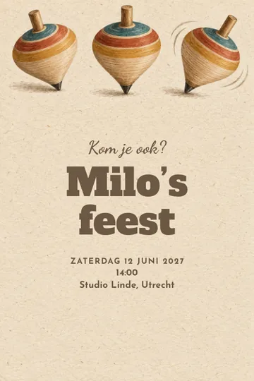 Uitnodiging met het ontwerp Tollentoernooi