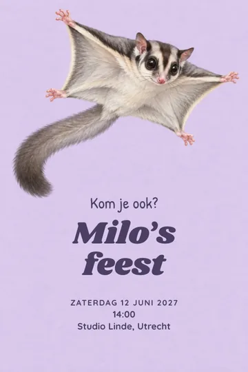 Uitnodiging met het ontwerp Zweef met me mee