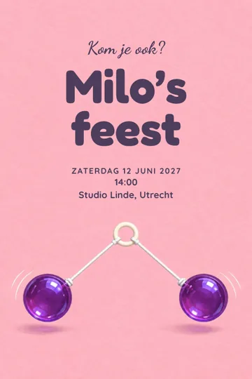 Uitnodiging met het ontwerp Klikklakfeest