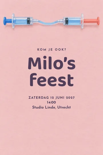 Uitnodiging met het ontwerp Druk en ontdek