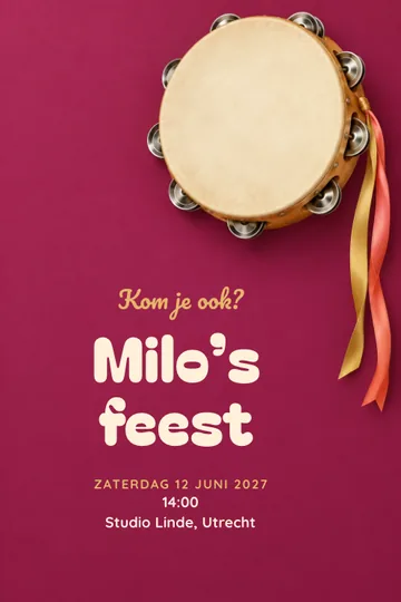 Uitnodiging met het ontwerp Tamboerijnfeest
