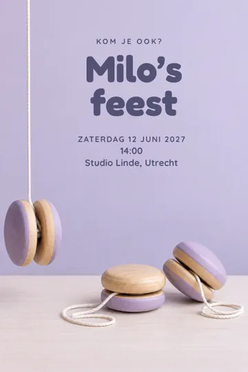 Uitnodiging met het ontwerp Jojoatelier