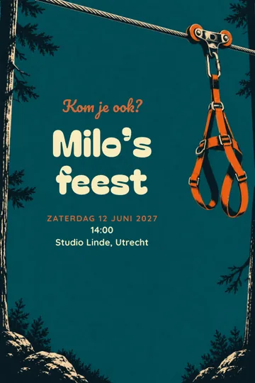 Uitnodiging met het ontwerp Zipline-avontuur