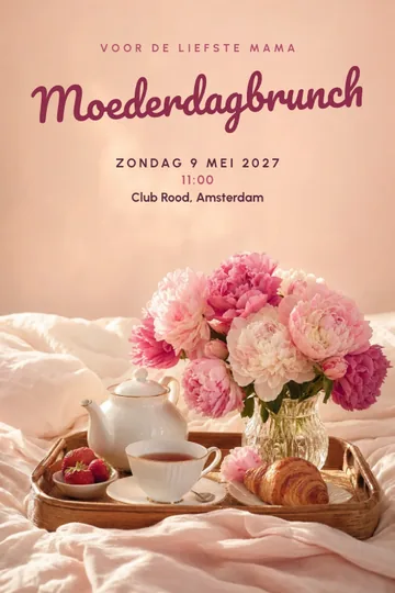 Uitnodiging met het ontwerp Moederdag