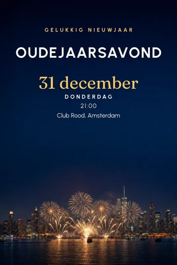 Uitnodiging met het ontwerp Vuurwerk