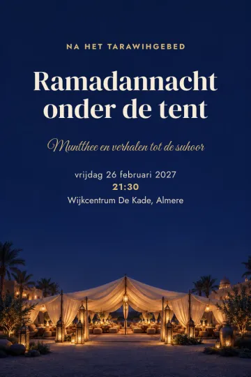 Uitnodiging Feestdagen, ontwerp Ramadantent bij nacht