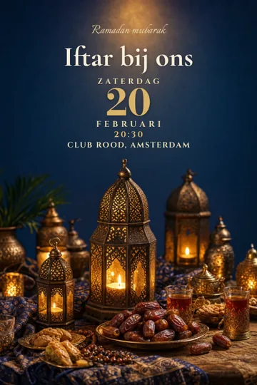Uitnodiging met het ontwerp Iftar