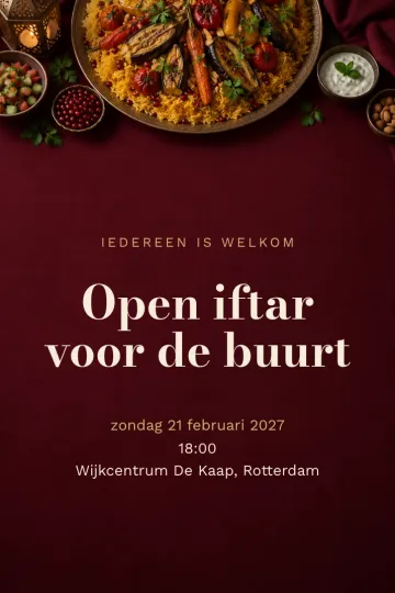 Uitnodiging Feestdagen, ontwerp Saffraanrijst voor de buurt