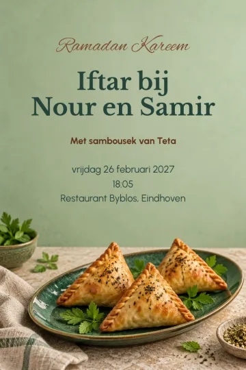 Uitnodiging Feestdagen, ontwerp Sambousek van Teta