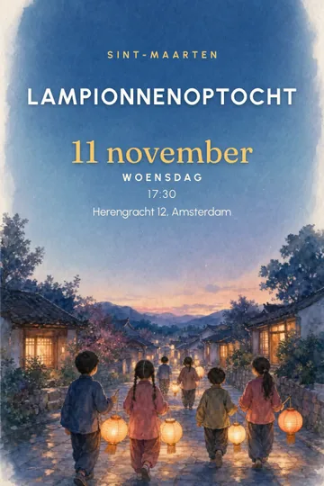 Uitnodiging met het ontwerp Sint-Maarten