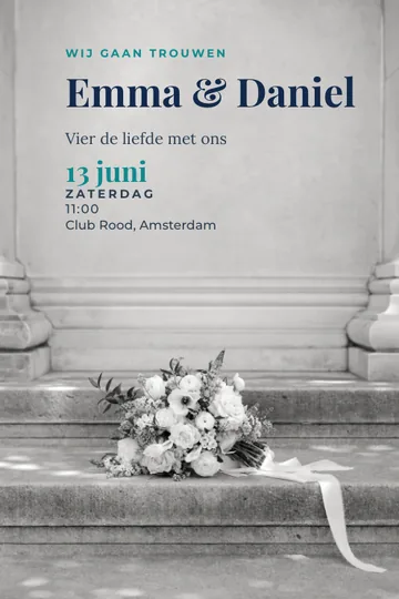 Uitnodiging met het ontwerp Stadhuis