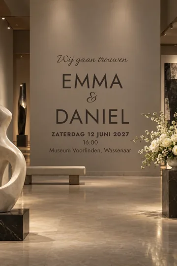 Uitnodiging met het ontwerp Museum na sluiting